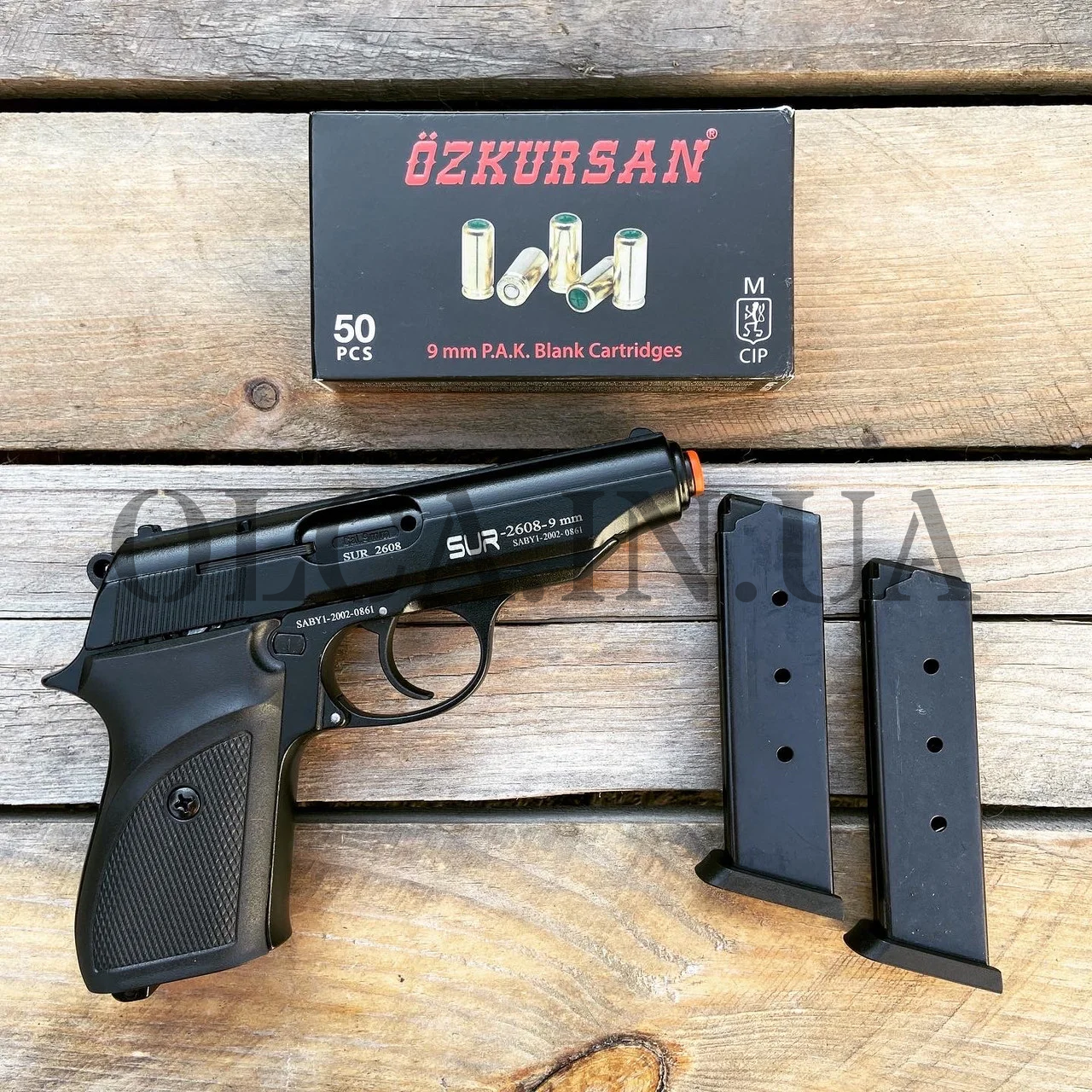 Стартовий пістолет SUR 2608 + 50 патронів Kaiser або Ozkursan 9 мм, фото 1