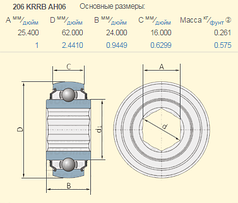 Підшипник New Holland 135241 аналог 206KRRB6