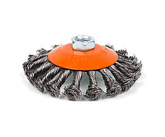 Щітка конусна 115 мм, для УШМ, М14, кручений дріт Polax (54-165)