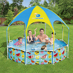 Круглий каркасний басейн Bestway 56432 (244х51 см) Splash-In-Shade Play Pool