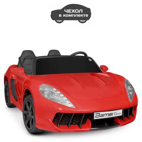 Дитячий електромобіль Bambi M 4055 AL-6 Porsche Cayman двомісний із чохлом коробка передач Червоний