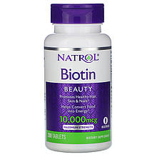Біотин максимум Natrol "Biotin" для волосся, шкіри та нігтів, 10000 мкг (200 таблеток)
