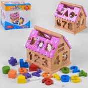 Дерев'яний Будиночок-Сортер З 39349 (36) в коробці, фото 1