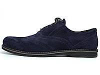 Туфлі броги сині замшеві чоловіче взуття Rosso Avangard Romano 2 Blu Vel демісезонні 29.5, 44