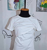 Сукня жіноча для годування з секретом з подвійним передом бавовняна трикотажна з кишенями однотонна 46, Молочний