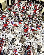 Постільна білизна Королева Ночі (Бязь) | Полуторний комплект | 50х70 | Лондон, Old cars, Біг-Бен, фото 2