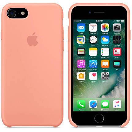 Чохол накладка xCase на iPhone 7/8/SE 2020 Silicone Case begonia red, фото 3
