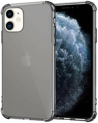 Чохол накладка для iPhone 11 Simple Angle Silicone Transparent Black, фото 1