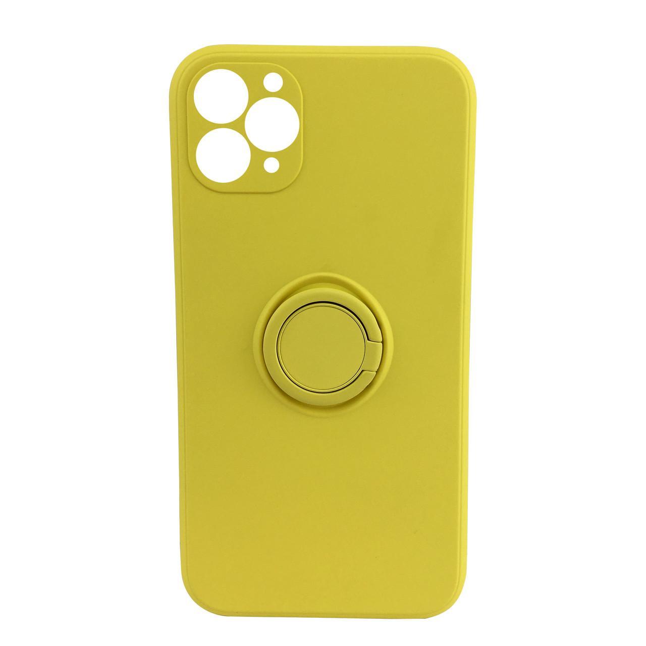 Чохол xCase для iPhone 11 Pro Max Silicone Case Full Camera Ring Yellow