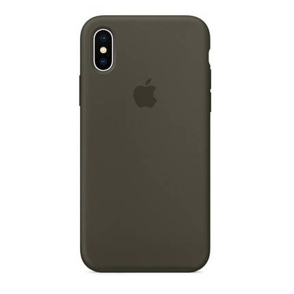 Чохол накладка xCase для iPhone X/XS Silicone Case Full темно-оливковий, фото 2