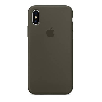 Чохол накладка xCase для iPhone X/XS Silicone Case Full темно-оливковий, фото 1