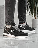 Кросівки чоловічі чорні біла підошва (Сгк-31б), фото 8