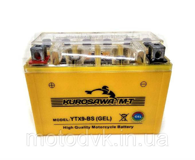 Гелевий акумулятор 12v9a клем коробка YTX9-BS(GEL) Kurosawa (Motototech)