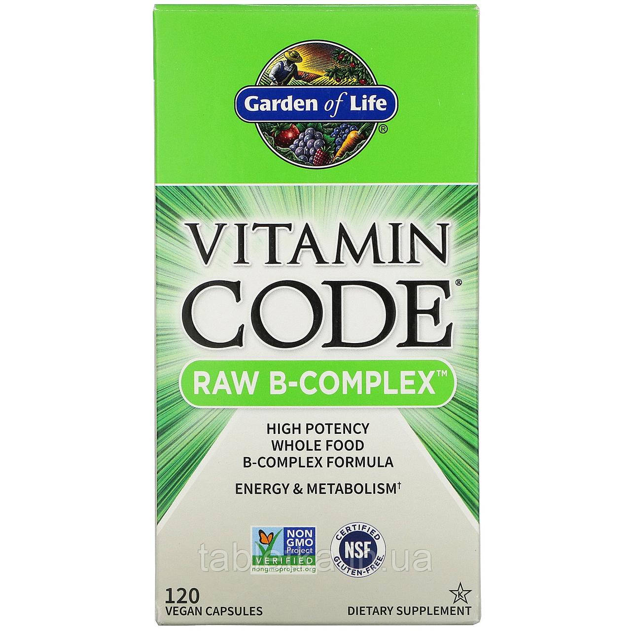 Garden of Life, Vitamin Code, Raw B-Complex, 120 капсул веганских