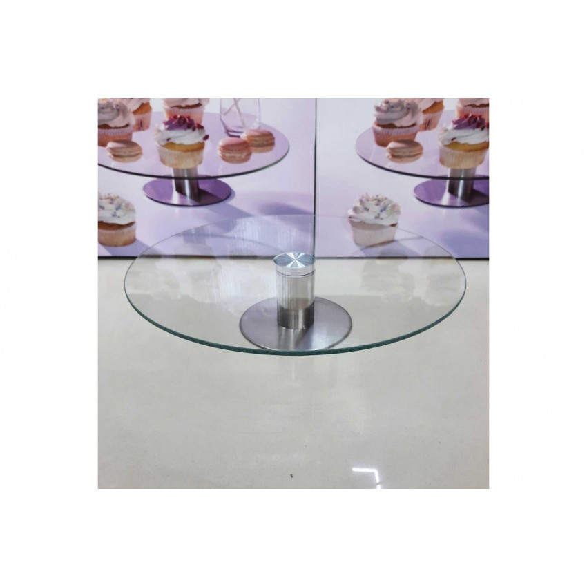 Блюдо-підставка поворотна d-32 см скляна на ніжці для кенді барів A-PLUS 1819, фото 1