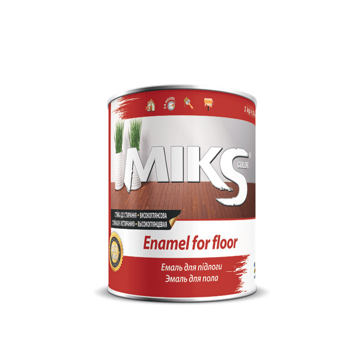 Емаль для підлоги MIKS Color ПФ-266 жовто-коричневий 0.9кг