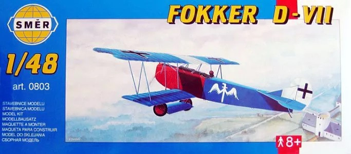 Fokker D-VII. Збірна модель біплана в масштабі 1/48. SMER 803