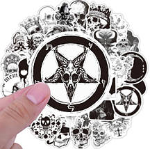 Набір вінілових наклейок стикерів Стикерпак Готика Черепа стикербомбінг на авто ноутбук стіну 50 шт., фото 5