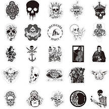 Набір вінілових наклейок стикерів Стикерпак Готика Черепа стикербомбінг на авто ноутбук стіну 50 шт., фото 3