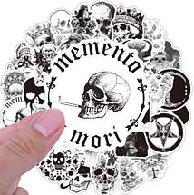 Набір вінілових наклейок стикерів Стикерпак Готика Черепа стикербомбінг на авто ноутбук стіну 50 шт., фото 4