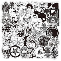 Набір вінілових наклейок стикерів Стикерпак Готика Черепа стикербомбінг на авто ноутбук стіну 50 шт., фото 2