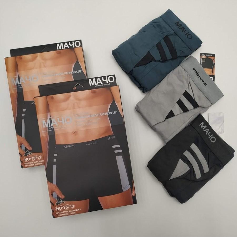 Чоловічі труси боксери МАЧО 5713 (зрістування L-XL-2XL-3XL) бавовна + бамбук ТМБ-1811629