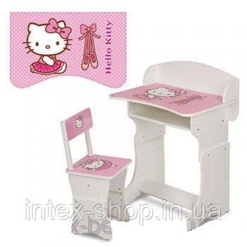 Дитяча парта (арт. 301-1) регульована за висотою Hello Kitty (біло-рожева), фото 1