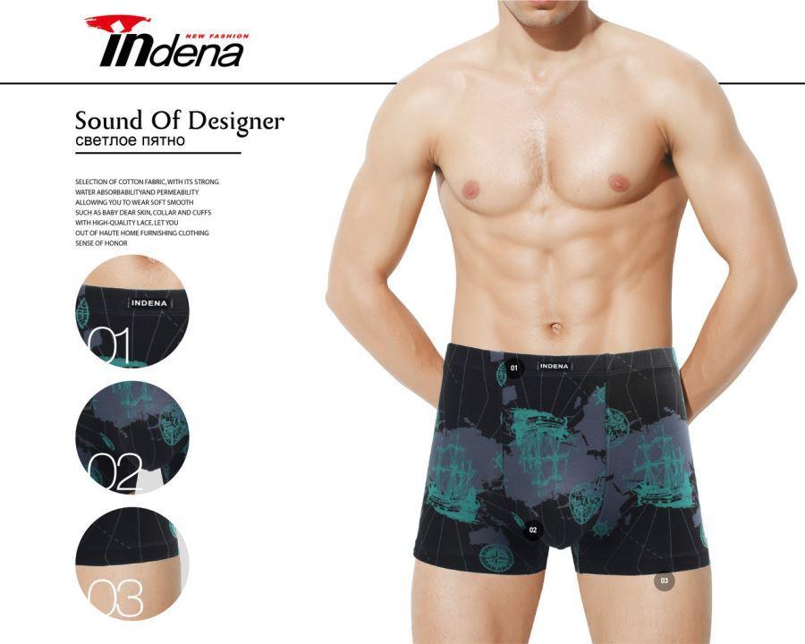 Труси чоловічі боксери стрейчеві х/б Indena underwear 92% бавовна / 8% еластан ТМБ-181147