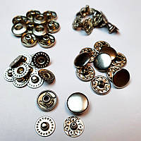Кнопки Альфа 10.5 мм(720шт).Сріблястий нікель (VT-2).Кнопки для гаманців, для одягу