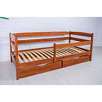 Кровать с ящиками и боковой планкой Микс мебель Ева 80 х 190 см светлый орех