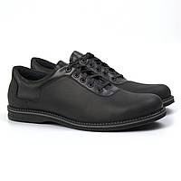 Мужская обувь больших размеров полу ботинки демисезонные кожаные черные Rosso Avangard BS Prince Black Crazy