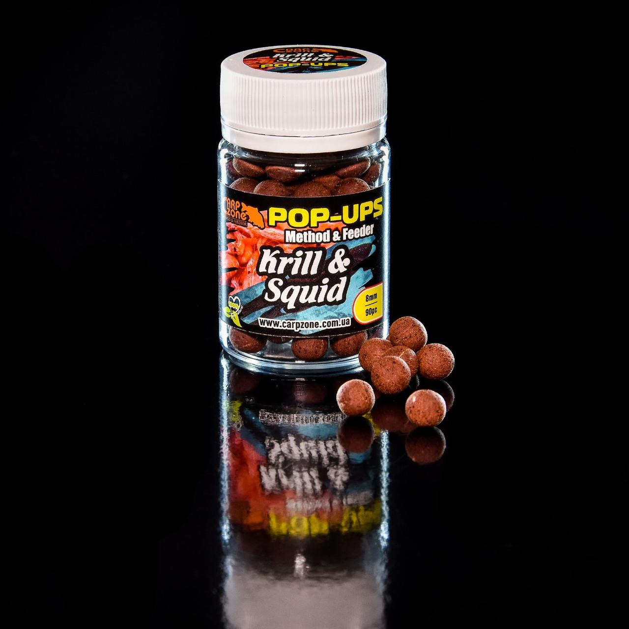 Поп Ап CarpZone Pop-Ups Method & Feeder Krill & Squid (Креветка та Кальмар) 8mm/90pc, фото 1