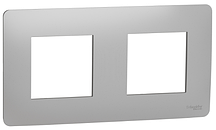 Рамка 2-постова Unica New NU200430 Schneider Electric алюміній