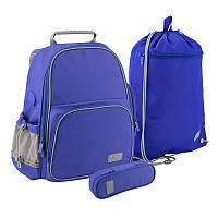 Набір рюкзак + пенал + сумка для взуття Kite 720-2 Smart син