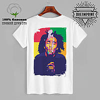 Футболка BOB MARLEY, прямий друк DTG, 100% бавовна