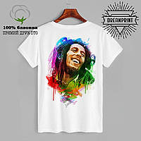 Футболка BOB MARLEY, прямий друк DTG, 100% бавовна