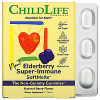 ChildLife, Elderberry Super-Immune SoftMelts, натуральный ягодный вкус, 27 таблеток Днепр