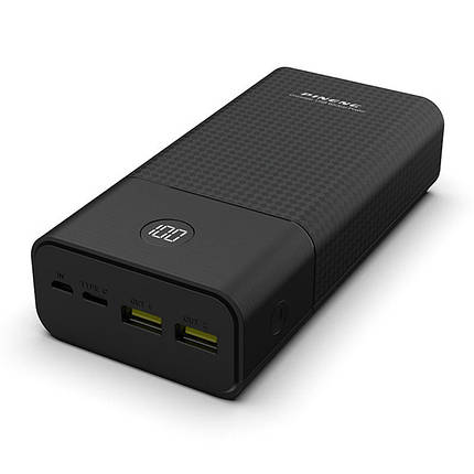 Потужний зовнішній акумулятор Power Bank Pineng PN-899 PD 30000 mAh колір чорний, фото 1
