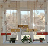 Комплект панельних фіранок Firanka Абстракція Квадрати 5шт карниз 190см бежевий (10п), фото 2