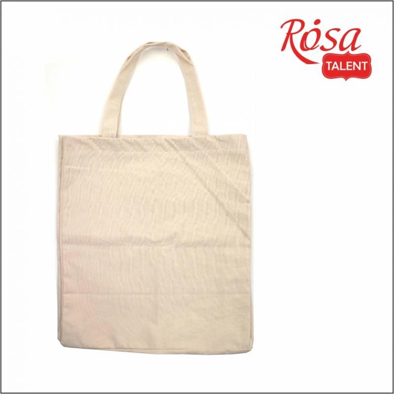 Сумка бавовняна Rosa Talent 35х40х10см довга ручка бежевий (1234567890128)