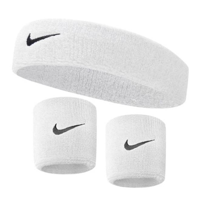 Набір пов'язка на голову Nike Swoosh Headband  і напульсник Nike Swosh Wristbands білий (N.NN.07.101.OS.1)