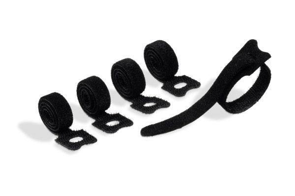 Фіксатори на липучці для стяжки дротів 20 см х 1 см чорні (5 шт) CAVOLINE DURABLE