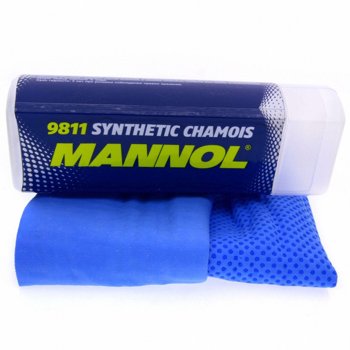 Штучна замша Mannol 9811 SYNTHETIC CHAMOIS 43х32см в тубі (синтетична, вологопоглинаюча, прогумована)