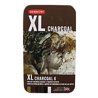 Уголь Derwent XL Charcoal набор 6шт металическая коробка (5028252358897)