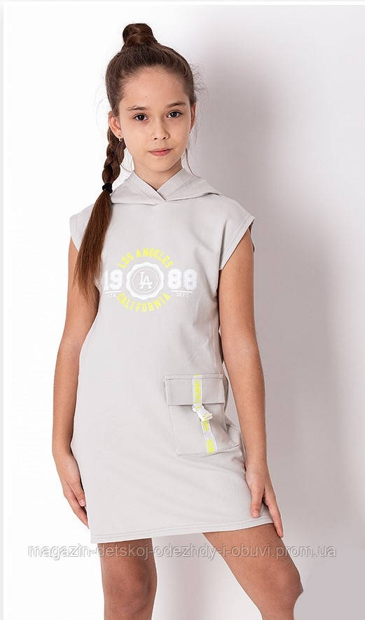 Летнее платье для девочки спортивного стиля Mevis хаки р. 122 - фото 1 - id-p1400617401