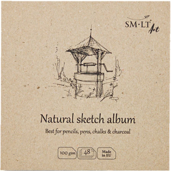 Скетчбук для ескізів Smiltainis Authentic Layflat альбом 14х14см 100г/м2 32л натуральний (4770644588863)