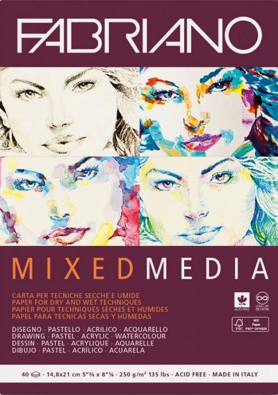 Склейка для змішаних технік Fabriano Mixed Media А5 40л. 250г/м2 (8001348205357)
