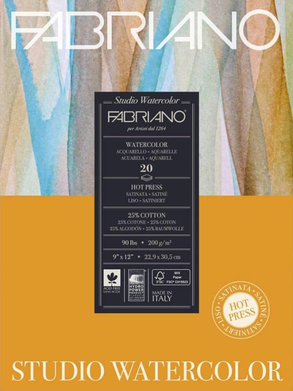 Склейка-блок для акварелі Fabriano Watercolor дрібне зерно 22,9х30,5см 20л. 200г/м2 (8001348178408)