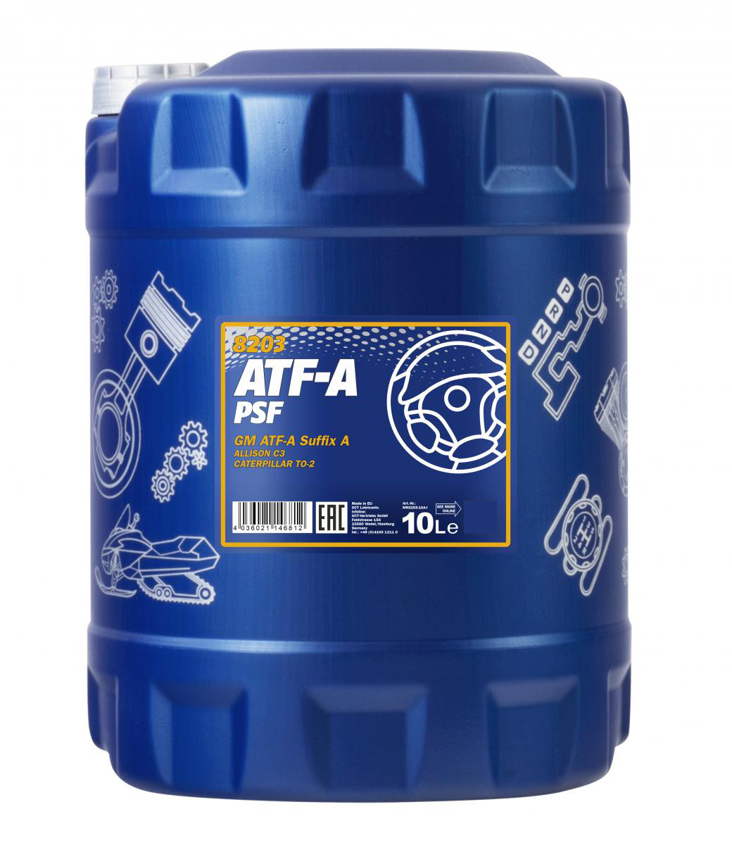 Трансмісійне масло Mannol 8203 ATF-A AUTOMATIC FLUID 10л (масло АКПП, рідина ГУР, червоне, Suffix A)