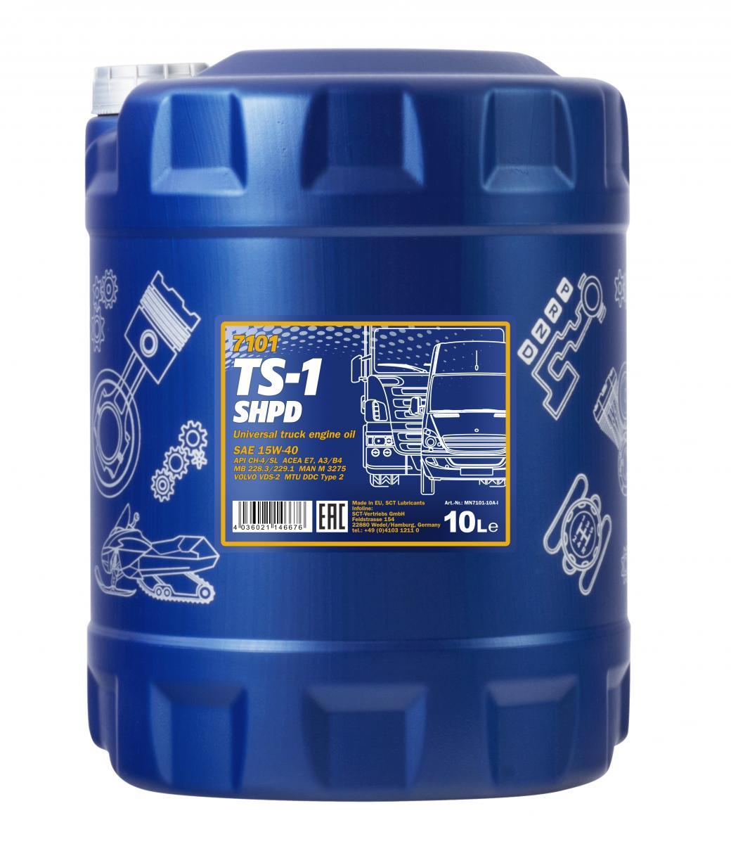 Моторне масло Mannol 7101 TS-1 SHPD 15W-40 10л дизельне мінеральне для вантажівок